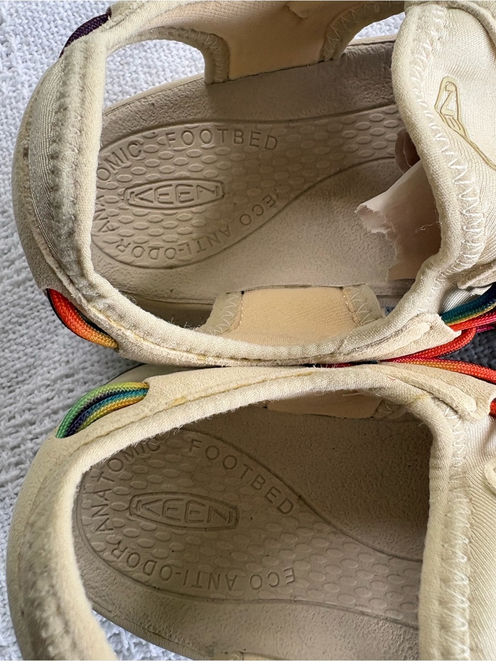 Keen Uneek Women’s Sandals Birch/Rainbow Bungee Cord- Size 10W Like New - Picture 6 of 7